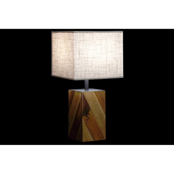 Bordlampe DKD Home Decor 25,5 x 25,05 x 52 cm Gran Natur Beige Metal Flødefarvet 220 V 60 W 25 x 25 x 21 cm (2 enheder)