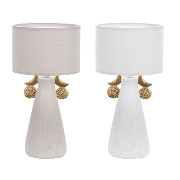 Bordlampe DKD Home Decor Keramik Polyester (22 x 22 x 44 cm) (2 enheder)