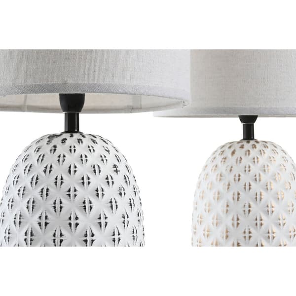 Pöytälamppu DKD Home Decor Kupari Valkoinen Kivitavara 220 V 40 W (24 x 24 x 40 cm) (2 osaa)