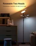 Miniatyrbild 3 av 10: 36W golvlampa med två huvuden med fjärrkontroll 2700K~6500K Färgtemperatur 10 nivåer Ljusstyrka AC100~240V