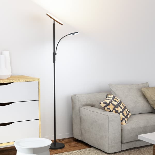 36W golvlampa med två huvuden med fjärrkontroll 2700K~6500K Färgtemperatur 10 nivåer Ljusstyrka AC100~240V