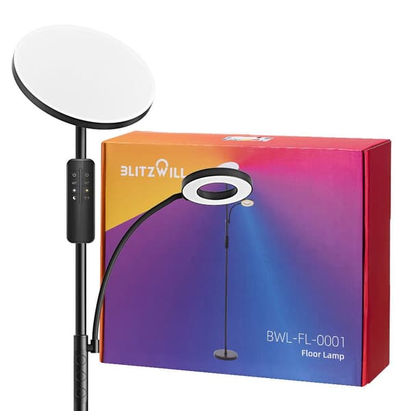 36W golvlampa med två huvuden med fjärrkontroll 2700K~6500K Färgtemperatur 10 nivåer Ljusstyrka AC100~240V