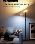 Miniatyrbild 2 av 10: 36W golvlampa med två huvuden med fjärrkontroll 2700K~6500K Färgtemperatur 10 nivåer Ljusstyrka AC100~240V