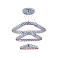 Miniatyrbillede 1 af 2: Moderne lysekroner, LED krystalringe hængende, Elegant dekoration til stuer og spisestuer., 2Ringe D50xD30cm, Udskiftelig