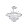 Miniatyrbillede 1 af 2: Moderne lysekroner, LED krystalringe hængende, Elegant dekoration til stuer og spisestuer., 2Ringe D50xD30cm, Udskiftelig