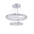 Miniatyrbillede 1 af 2: Moderne lysekroner, LED krystalringe hængende, Elegant dekoration til stuer og spisestuer., 2Ringe D50xD30cm, Udskiftelig
