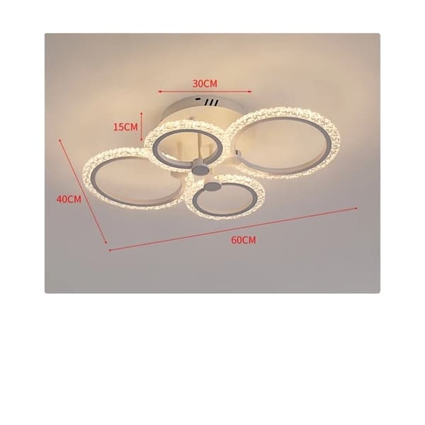 Loftlampe, Nordisk Design, Fjernbetjening Drift, B 4 Hoveder, Varm Hvid