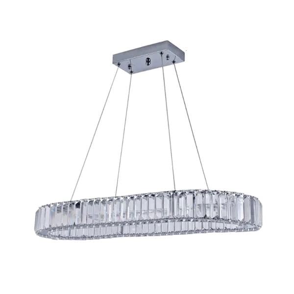 Lysekrone, Ovalt Design, Moderne Krystal Vedhæng, L57cm medium, ikke udskiftelig uden fjernbetjening