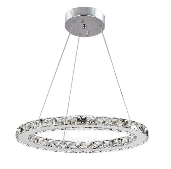 Krystal loftlampe, moderne design, spisestue dekoration, 1 ring 30cm, Varm Hvid 1 ring 30cm