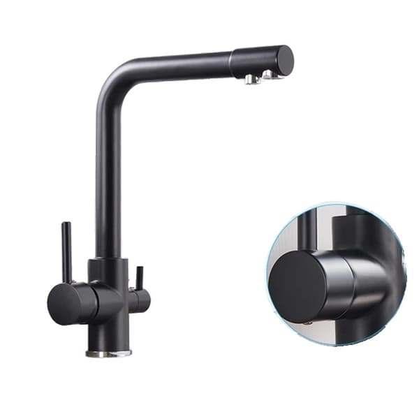 Køkkenarmatur, filtreret drikkevand, børstet nikkel finish, Mat Sort Matte Black