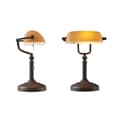 Miniatyrbild 1 av 2: Retro Banker Bordslampa, Elegant Grön Färgat Glas Skärm, Knoppbrytare, 60W Max,YY-T8007AYY-T8007A