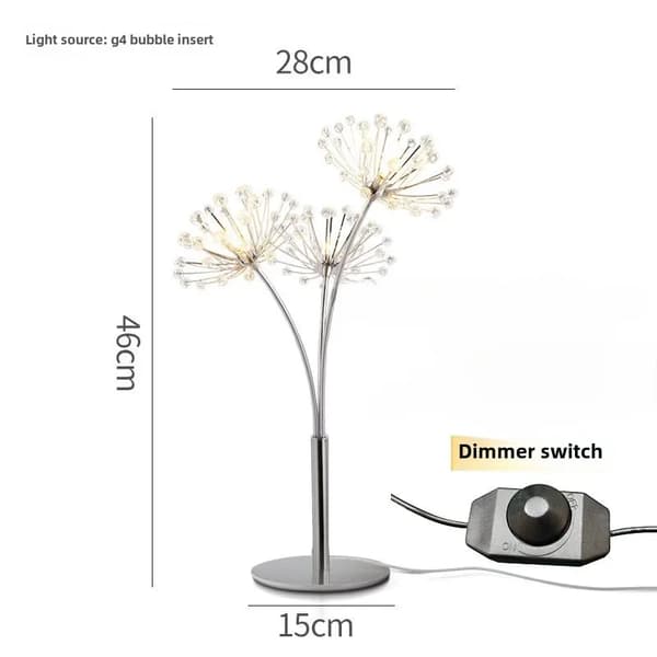 Kristallgolvlampa, justerbar ljusflöde, polerat rostfritt stål,Skrivbordslampa-A, Kall Vit