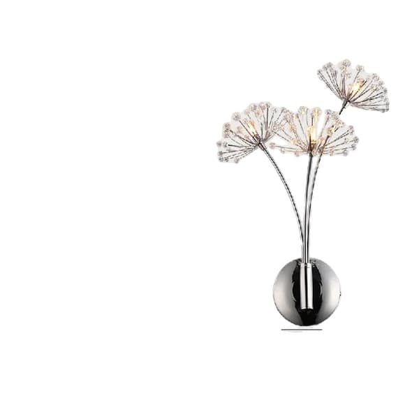 Kristallgolvlampa, justerbar ljusflöde, polerat rostfritt stål,Vägglampa, Kall Vit