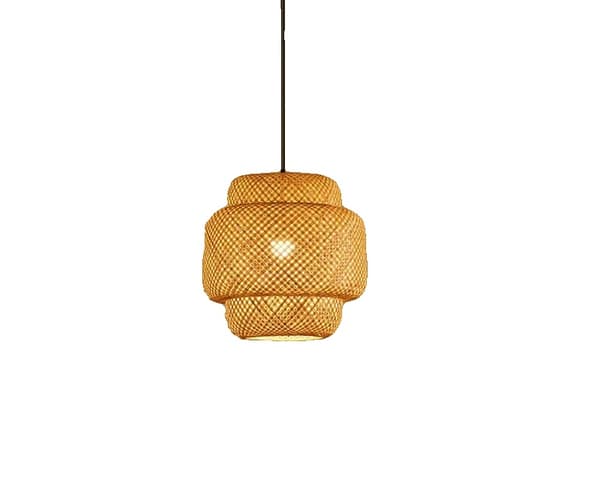 Bambus Pendantlampe, Håndstrikket Design, E27 Fatningstype,30 cm, Ingen pære