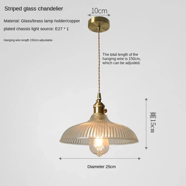 Japansk messing halvmåneformet glas lysekrone, justerbar højde, energieffektiv belysning,En 25 cm