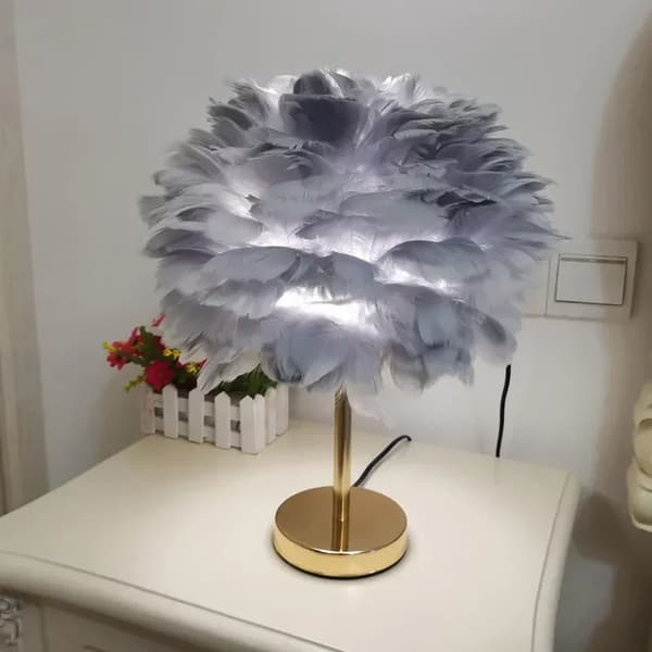 Fjäderbordslampa, LED-ljuskälla, energieffektiv design,Grå, EU
