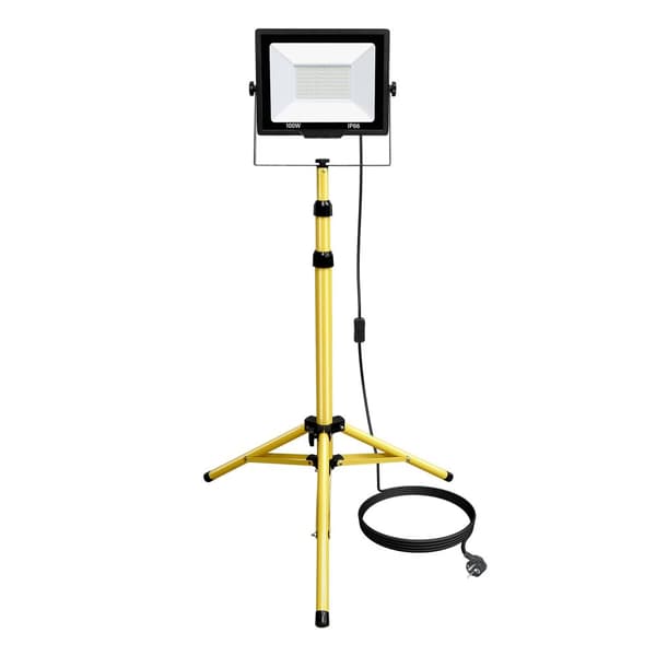 LED Flomlys, 100W Effekt, IP66 Vejrbestandig,EU-stik, 1x100W Arbejdslys, 5000K-6000K