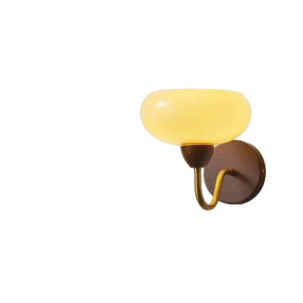 Modern vägglampa, metall- och träkonstruktion, lämplig för sovrum och vardagsrum,12W glödlampa x 1, D