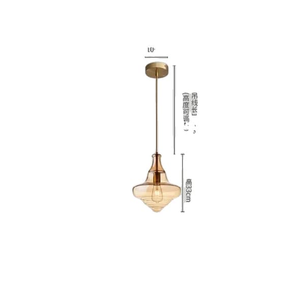 Pendellampa, konstruktion av järn och glas, lämplig för 3-5 kvadratmeter,Varmt ljus, B- Kognakglas