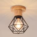 Miniatyrbild 1 av 7: Moorle Industriell retro taklampa med metallbur-design, lämplig för vardagsrum, kök och sovrum, E27-lampsockel
