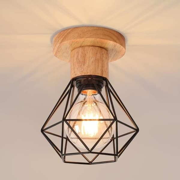 Moorle Industriell retro taklampa med metallbur-design, lämplig för vardagsrum, kök och sovrum, E27-lampsockel