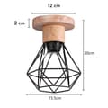 Miniatyrbild 4 av 6: Moorle Industriell retro taklampa med metallbur-design, lämplig för vardagsrum, kök och sovrum, E27-lampsockel