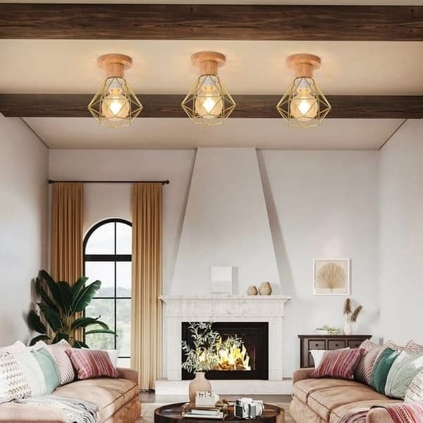 Moorle Industriell retro taklampa med metallbur-design, lämplig för vardagsrum, kök och sovrum, E27-lampsockel