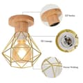 Miniatyrbild 5 av 6: Moorle Industriell retro taklampa med metallbur-design, lämplig för vardagsrum, kök och sovrum, E27-lampsockel