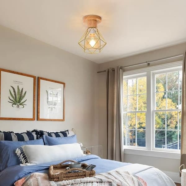 Moorle Industriell retro taklampa med metallbur-design, lämplig för vardagsrum, kök och sovrum, E27-lampsockel