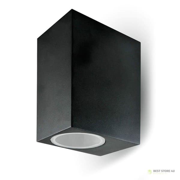 Vägglampa V-TAC GU10 Aluminium Fyrkantig Svart Topp Botten IP44 VT-7652