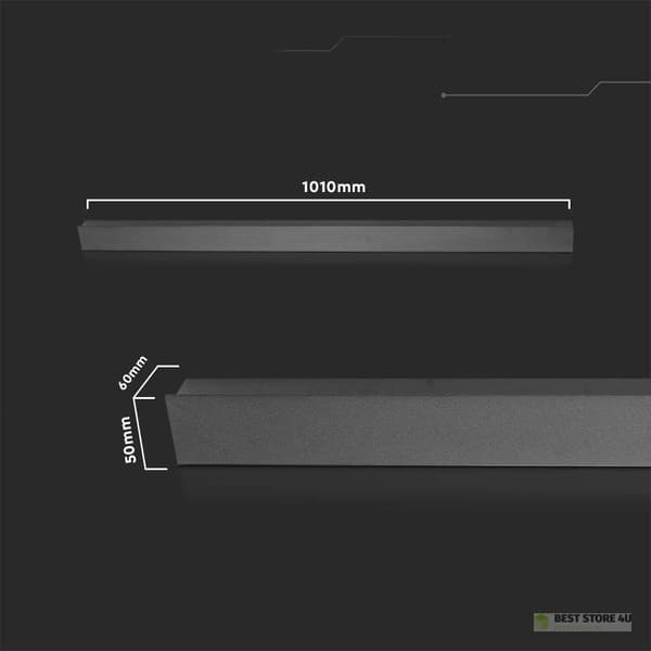 LED vægfacadearmatur V-TAC Line 16W IP65 Antracit 100cm VT-1176 4000K 2250lm