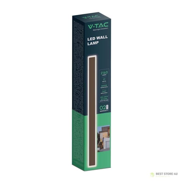 LED-vägglampa för elevation V-TAC Line 17W IP65 Cortenbrun 63cm VT-11117-C 4000K 2330lm