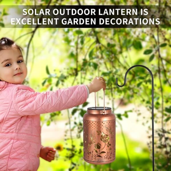 Hage Lampe Lykt Solcelle - Vattentät metalllykta för trädgård, uteplats