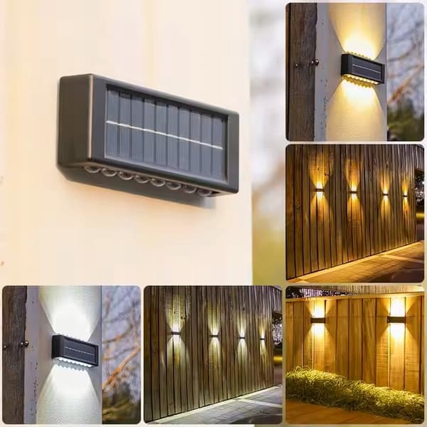SOLAR LAMPA FASADLAMPA 6 LED UTOMHUS MED SENSOR STRONG