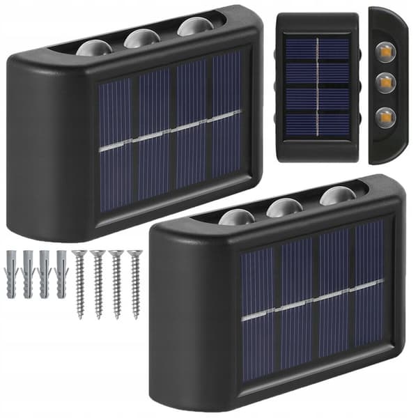 SOLAR LAMPA FASADLAMPA 6 LED UTOMHUS MED SENSOR STRONG