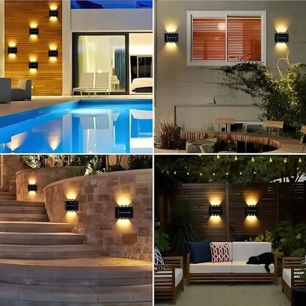 SOLAR LAMPA FASADLAMPA 6 LED UTOMHUS MED SENSOR STRONG