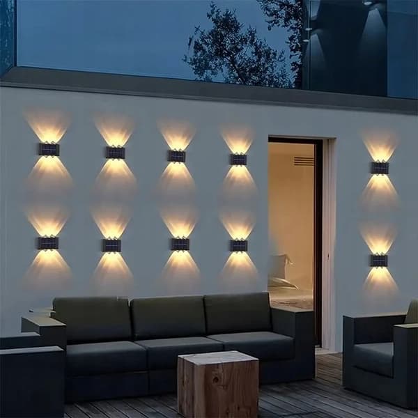 SOLAR LAMPA FASADLAMPA 6 LED UTOMHUS MED SENSOR STRONG