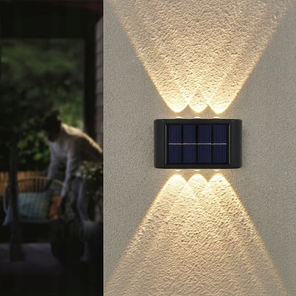 SOLAR LAMPA FASADLAMPA 6 LED UTOMHUS MED SENSOR STRONG