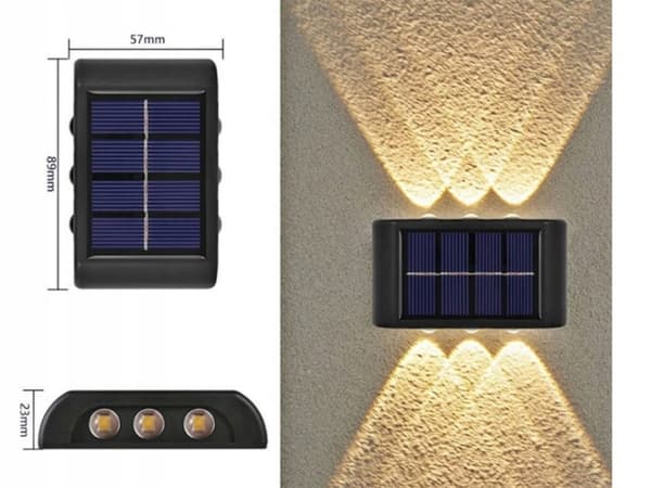 SOLAR LAMPA FASADLAMPA 6 LED UTOMHUS MED SENSOR STRONG