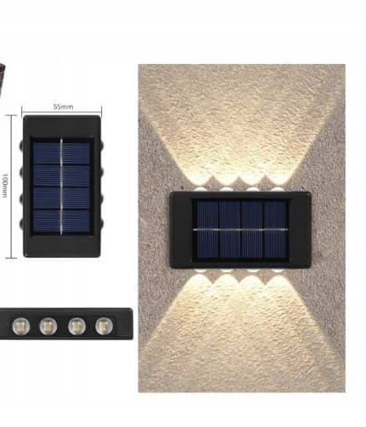 AURINKOVALAISIN JULKISIVUSEINÄVALAISIN 8 LED ULKOVALAISIN ANTURILLA STRONG