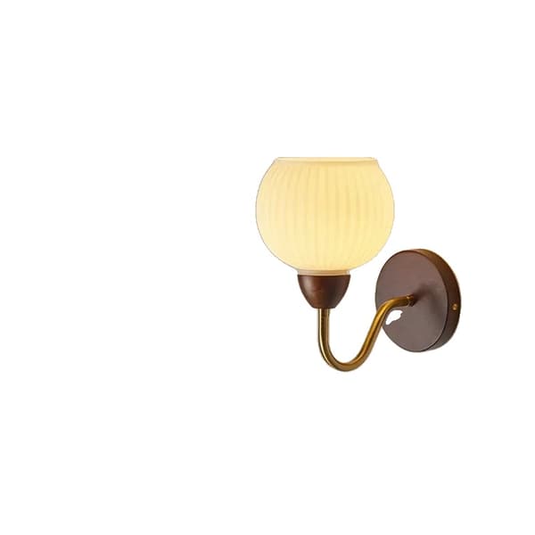 Modern vägglampa, metall- och träkonstruktion, lämplig för sovrum och vardagsrum,12W glödlampa x 1, E