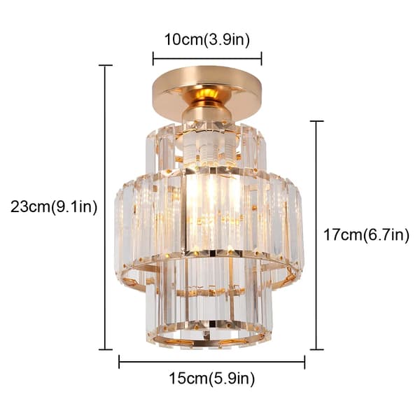 Kristall LED Taklampa, Modern Stil, Justerbar Höjd,Modell B-Guld