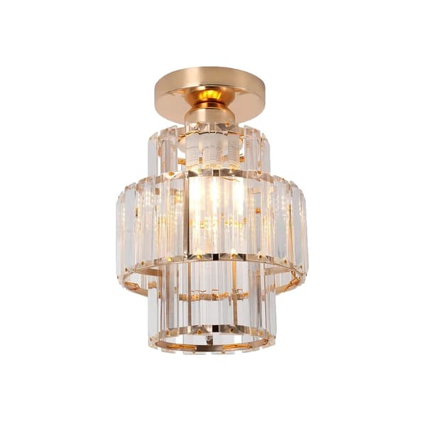 Kristall LED Taklampa, Modern Stil, Justerbar Höjd,Modell B-Guld