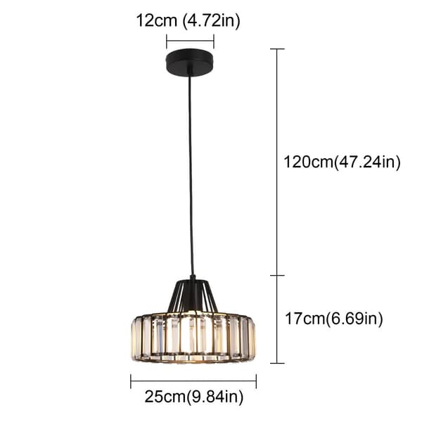 Modern taklampa, E27 LED-lampor ingår, stilig design i järn och kristall,Svart