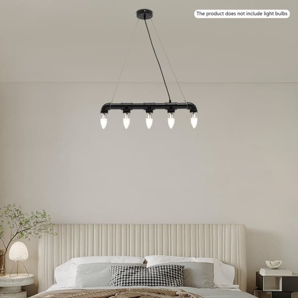 5-Lysets Pendellampe, Industriel Stil, Justerbar Højde