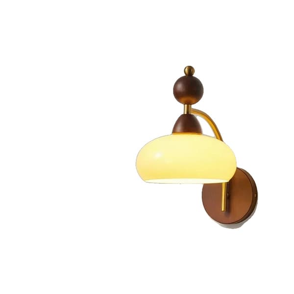 Modern vägglampa, metall- och träkonstruktion, lämplig för sovrum och vardagsrum,B, 12W glödlampa x 1