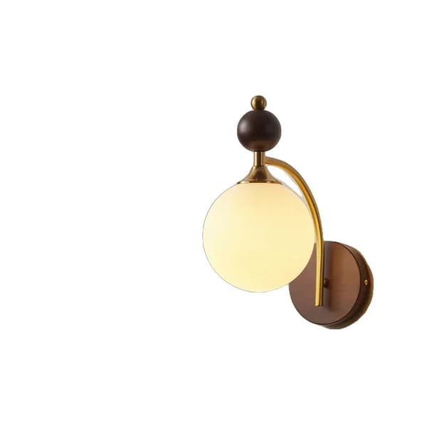 Modern vägglampa, metall- och träkonstruktion, lämplig för sovrum och vardagsrum,12W glödlampa x 1, C