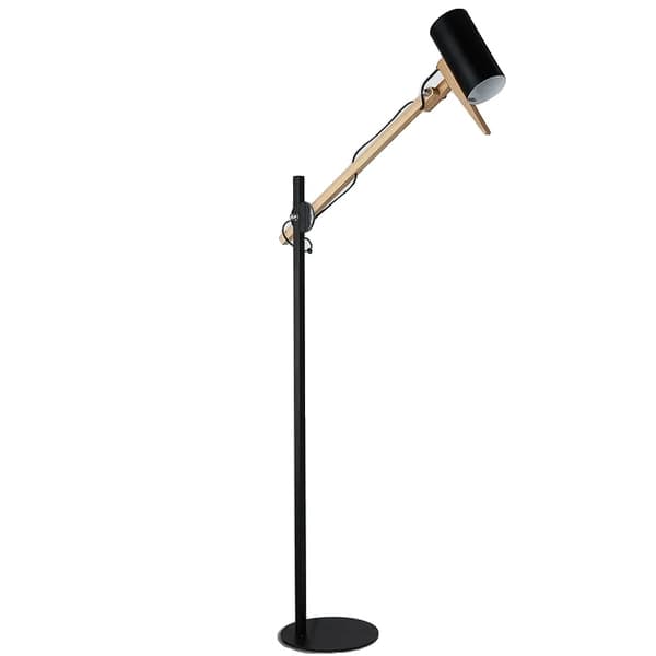 Gulvlampe, Justerbar Vinkel, Moderne Stil,Gulvlampe-D40H135cm, Sort legeme