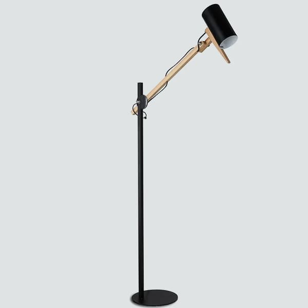 Gulvlampe, Justerbar Vinkel, Moderne Stil,Gulvlampe-D40H135cm, Hvid krop