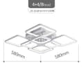 Miniatyrbillede 2 af 2: Moderne LED Loftkronelys, Dæmpbar, Smart Enhed,4+4